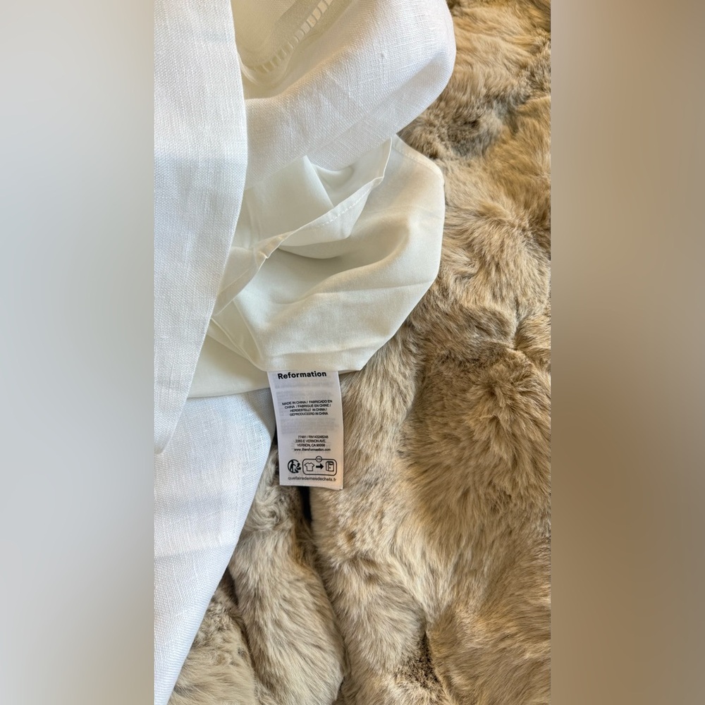 Reformation Everett Linen Dress in White. Brand new without tags,  never worn. - Picture 16 of 16